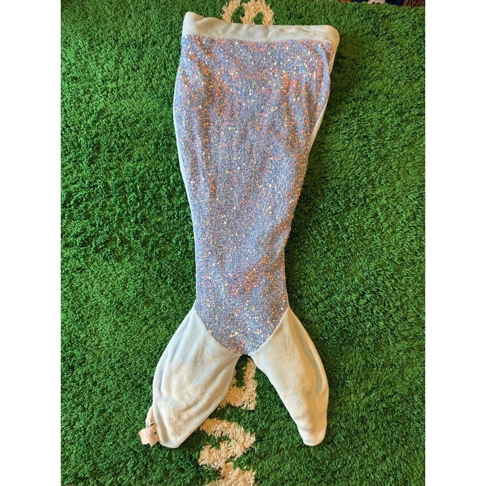 Authentic Kids Mermaid Tail Blanket Kids One Size Blue Excellent Sequined Plush